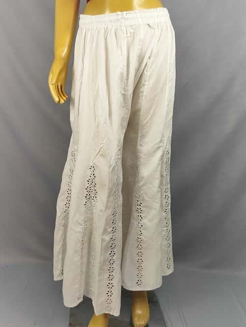 Heavy White Goli embroidery sharara